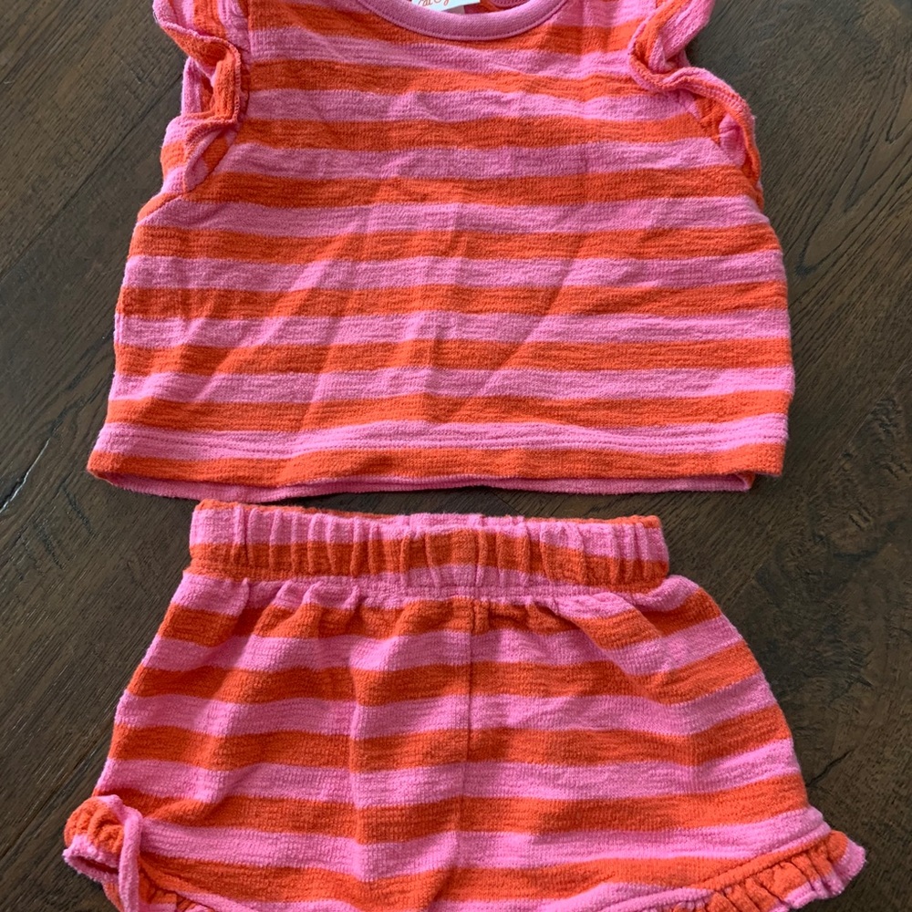 Pink and Orange Striped Toddler Outfit